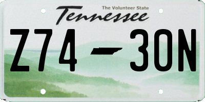 TN license plate Z7430N