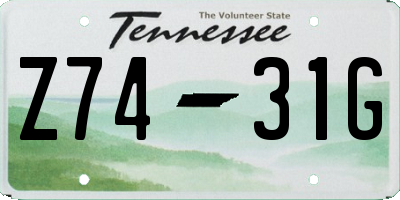TN license plate Z7431G