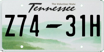 TN license plate Z7431H