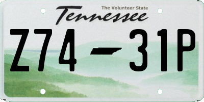TN license plate Z7431P
