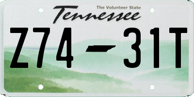 TN license plate Z7431T