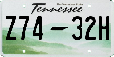 TN license plate Z7432H