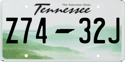TN license plate Z7432J