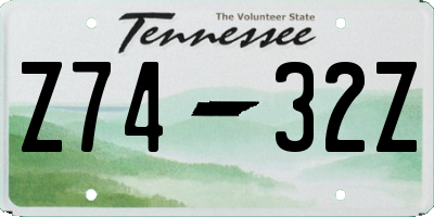 TN license plate Z7432Z