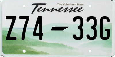 TN license plate Z7433G