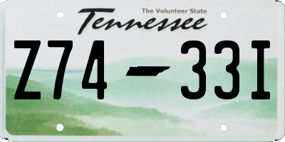 TN license plate Z7433I