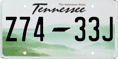 TN license plate Z7433J