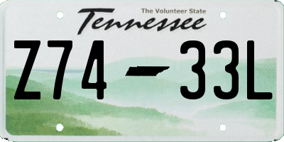 TN license plate Z7433L