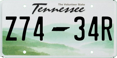 TN license plate Z7434R