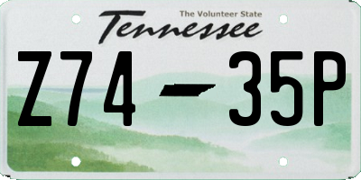 TN license plate Z7435P