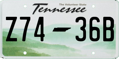 TN license plate Z7436B