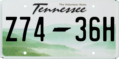 TN license plate Z7436H
