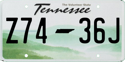 TN license plate Z7436J