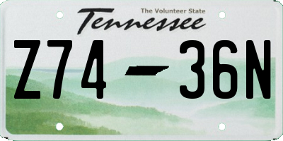 TN license plate Z7436N