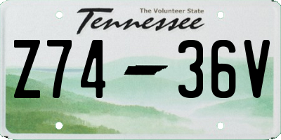 TN license plate Z7436V