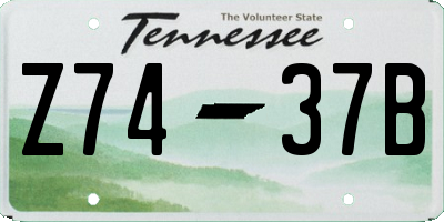 TN license plate Z7437B