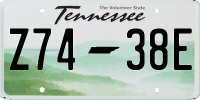 TN license plate Z7438E