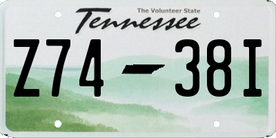 TN license plate Z7438I