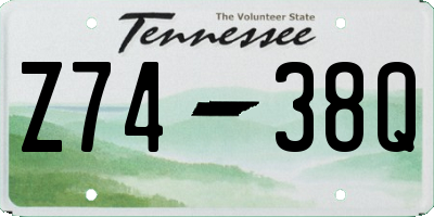 TN license plate Z7438Q