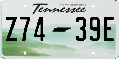 TN license plate Z7439E