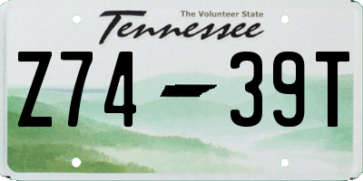 TN license plate Z7439T