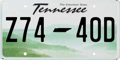 TN license plate Z7440D