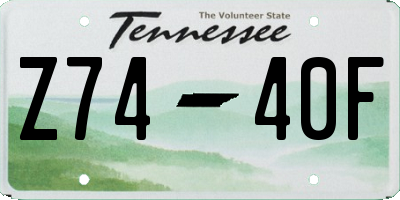 TN license plate Z7440F