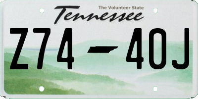 TN license plate Z7440J