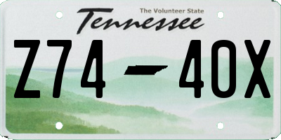 TN license plate Z7440X