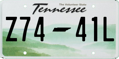 TN license plate Z7441L