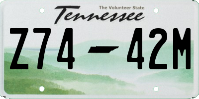 TN license plate Z7442M