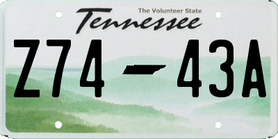 TN license plate Z7443A
