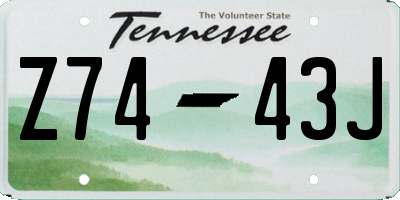 TN license plate Z7443J