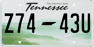 TN license plate Z7443U