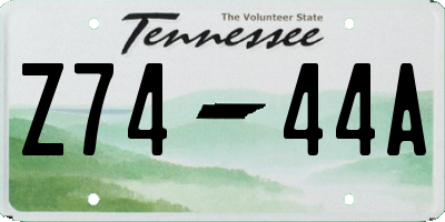 TN license plate Z7444A