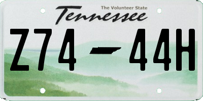 TN license plate Z7444H
