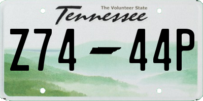 TN license plate Z7444P
