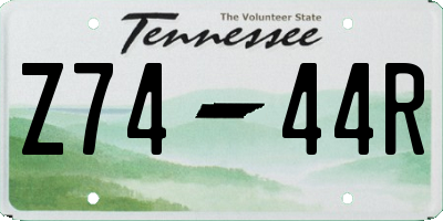 TN license plate Z7444R