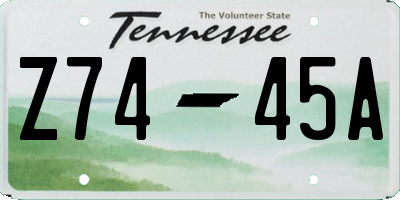 TN license plate Z7445A