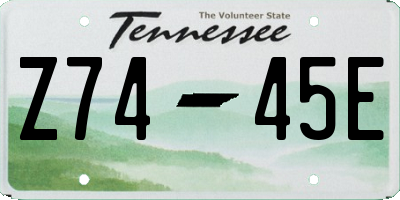TN license plate Z7445E