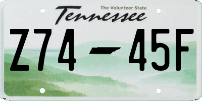 TN license plate Z7445F