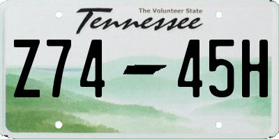 TN license plate Z7445H