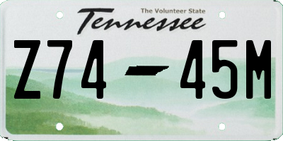 TN license plate Z7445M
