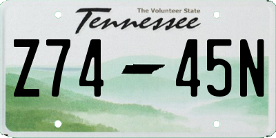 TN license plate Z7445N