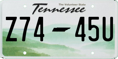 TN license plate Z7445U