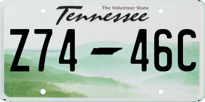 TN license plate Z7446C
