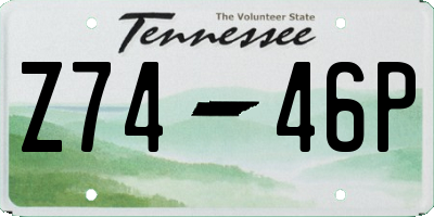 TN license plate Z7446P