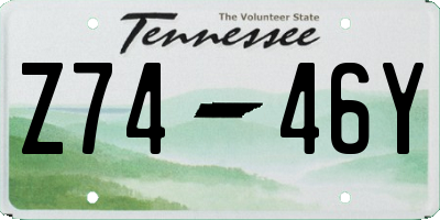 TN license plate Z7446Y