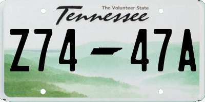 TN license plate Z7447A