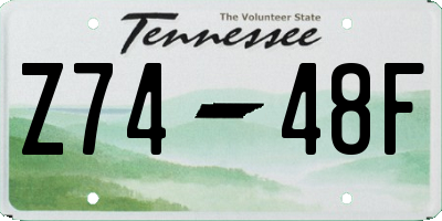 TN license plate Z7448F